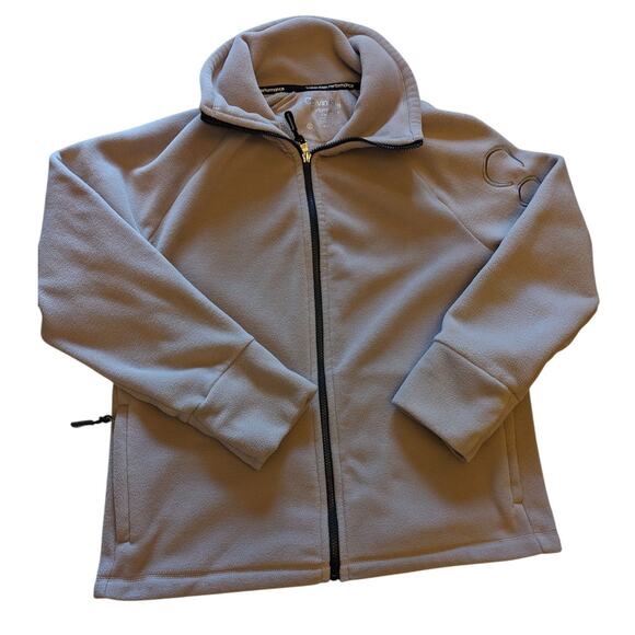 Calvin Klein Performance Fleece Jacket Women Large Zip Beige Pink Soft Warm Cozy - Picture 1 of 12